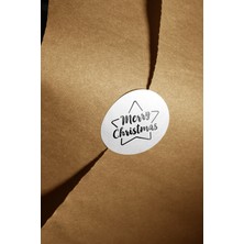 Fark Kutu Merry Christmas Yuvarlak Dekoratif Etiket Sticker 4 cm – 108 Adet