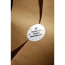 Fark Kutu Sizin Için Özenle Hazırlandı Yuvarlak Dekoratif Etiket Sticker 4 cm – 108 Adet