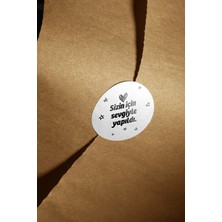 Fark Kutu Sizin Için Sevgiyle Yapıldı Yuvarlak Dekoratif Etiket Sticker 4 cm – 108 Adet