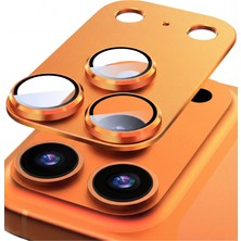 Fibaks iPhone 17 Pro Kılıf Premium Ar+ Af Pürüzsüz Çerçeveli Tam Koruma Turuncu Kamera Lens Koruyucu
