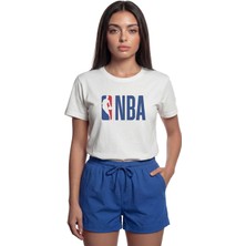 Color Luxe ''nba'' Logolu Basketbol Temalı Baskılı %100 Pamuk Rahat Kesim Premium Kadın Tişört