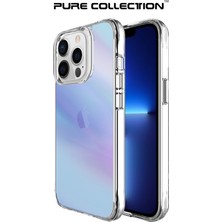 Bix iPhone 13 Pro Max Pure Rainbow Renk Geçişli Şeffaf Kılıf Çizilmeye Dayanıklı Darbe Emici Parmak Izi Önleyici Mavi