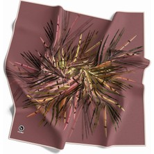 Violla Twill Havai Fsek Desenli Gül Kurusu Renkli 90X90 Eşarp (Ipek Içermez) Kenar Dikiş Şekli El Dikişli