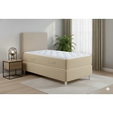 Rs Janti Store  Baza Başlık Kılıfı 90X70CM Bej Renk Lastikli Esnek Kaliteli Kumaş