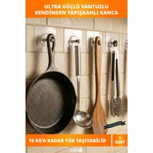 Letsii Ultra Güçlü Vantuzlu Kendinden Yapışkanlı Kanca 10 kg Kapasite