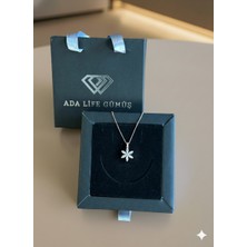 Ada Life Gümüş (Çantalı KUTULU)925 Ayar Gümüş Lotus Çiçeği Kadın Kolye
