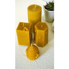 Nefha Candle Bal Arısı ve Bal Peteği Figürlü Balmumu Mum Set ( 4 Parça )