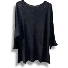 Merserize Triko Kadın Oversize Tunik - 38-52 Beden Uyumlu Standart Beden