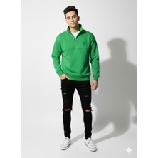 Ribana Classic Unisex Regular Fit Fermuarlı Yumuşak Dokulu Üç Iplik Uzun Kollu Sweatshirt