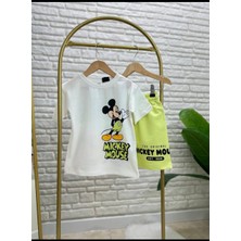 Leona Luxe Yeşil Mickeymouse  Şortlu Takım