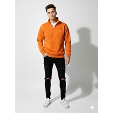 Ribana Classic Unisex Regular Fit Fermuarlı Yumuşak Dokulu Üç Iplik Uzun Kollu Sweatshirt