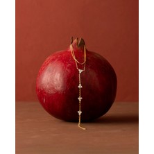 925 Ayar Gümüş Altın Renkli Çiçek Modeli Zirkon Şahmeran - Silveria Jewels