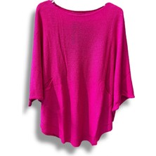 Merserize Triko Oversize Bluz - 38-52 Beden Uyumlu - Salaş Kazak