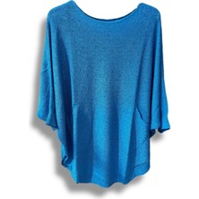 Oversize Cepli Merserize Bluz | 38-52 Beden Uyumlu Rahat Kalıp Triko