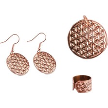 Bütüncül Şifa Bakır Kolye Ucu, Küpe ve Yüzük Seti