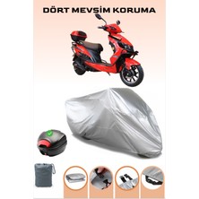 Breen Gri Arka Çanta Uyumlu Arora Zr*5 Uyumlu Motosiklet Brandası Scooter Brandası