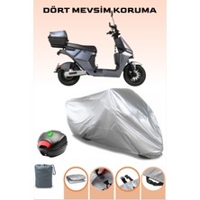 Breen Gri Arka Çanta Uyumlu Arora Zr_2 Uyumlu Elektrikli Motosiklet Brandası, 4 Mevsim Koruma