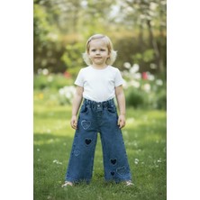 Mini Trends Kız Çocuk Pantolon Denim Mavi