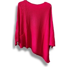 Oversize Cepli Merserize Bluz | 38-52 Beden Uyumlu Rahat Kalıp Triko