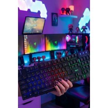 AS Mobile Rgb Oyuncu Klavyesi | Türkçe Q Klavye, 7 Farklı Renk Aydınlatma, Kumaş Kablo | Pc Gaming, Tüm Windows Sürümleriyle Uyumlu