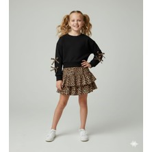 Renkli Diyar Kız Çocuk Etekli Takım Baskılı Bayramlık Günlük Okul Kreş Anaokul Ilkokul