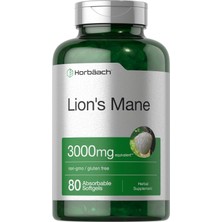 Horbaach Horbäach Lions Mane Mushroom 3000MG 80 Absorbable Softgels