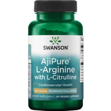 Swanson Ajipure L-Arginine With L-Citrulline Nitric Oxide 60 Veggie Caps