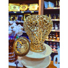 Akdeniz Home EMG-322 Lüks Alüminyum Küp Biblo 39X26 cm - Gold & Gümüş Salon Dekorasyonu