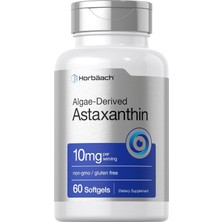 Horbaach Horbäach Astaxanthin Algae Derived Eyes Skin Health 10MG 60 Softgels