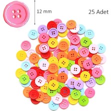 Limmy Yuvarlak Renkli Düğme Rengarenk Düğme 1,2 cm - 25 Adet