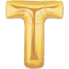 Skygo T Harf Folyo Balon Altın Renk  40 Inç