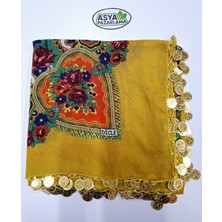 Asya Pazarlama Karadeniz Liralı Sarı Yazma, Tülbent, Keşan, Fular, Şal, Atkı, Saç Bandı, Bandana, Puşi