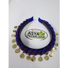 Asya Pazarlama Karadeniz Taç, Bordo Mavi Liralı Taç, Keşan, Fular, Saç Bandı, Bandana, Puşi, Yöresel Taç