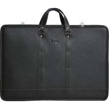 Yuga Suni Deri Lüks Proje ve Resim Çantası Siyah