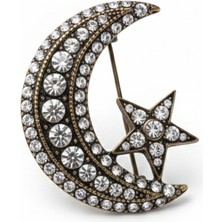 Tasarım Melda Durdu AyYıldız Zirkon Taşlı Antik Broş