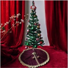 Moda Nur Yılbaşı Çam Ağacı Altı Örtüsü .bordo Renk,süet.lütfen Ölçüleri Dikkate Alıp Sipariş Verelim,75 cm