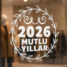 Kıvırcıkyoga Yılbaşı Noel Yeni Yıl Konsepti Sticker Vitrin Araç Oto Laptop Uyumlu