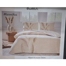 Özdilek Ranforce Çift Kişilik Kışlık  Nevresim Takımı Miscanthus Krem
