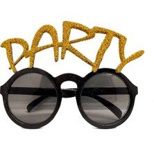 Novytech Altın Simli Party Yazılı Parti Gözlüğü Show