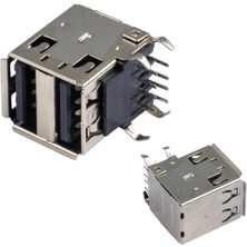 Novytech IC-265E USB 2.0 Şase A Dişi Ikili Dik Montaj 8 Pin Oto Teyp USB