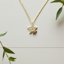 Nova Grup Yıldız Figürlü Zirkon Taşlı 14 Ayar Altın Kolye