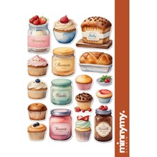 Minnymy Bakery Collection Vintage Sticker, Çıkartma, Ajanda, Günlük, Planlayıcı, Bullet Journal , Scrapbook
