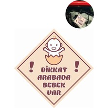 Homelya "Dikkat Arabada Bebek Var" Sticker – 10x10 Cm Folyo Baskılı Uyarı Etiketi
