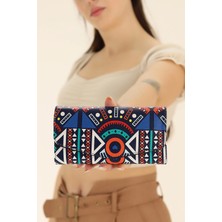 Clodi Desenli Mıknatıs Kapaklı Bol Kartlıklı Kadın Cüzdan