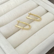 Atelier Gizem Xuping Kadın Kararmaz 14K Gold Çelik Küpe