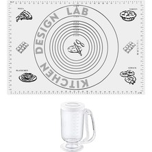Kitchen Design Lab 2'li Set Beyaz 45X65 cm Silikon Hamur Açma Matı ve Hamur Porsiyonlayıcı