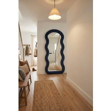 Todek Home Ayaklı Kumaşlı Boy Aynası - Modern Dalgalı Tasarım Büyük Boy Ayna (182X87 Cm)