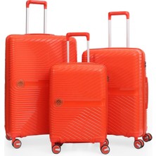 Piel Lino Pıel Lıno Polipropilen 3'lü Valiz Seti PL015239 Turuncu