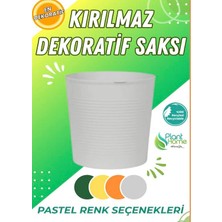 Gri 9.5 Litre Dekoratif Bitki Saksısı - Iç-Dış Mekan Bitkileri Için Uygun Saksı