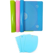 Kitchen Design Lab 2'li Set 45X65 cm Silikon Hamur Açma Matı ve Hamur Şekillendirme Seti 3’lü